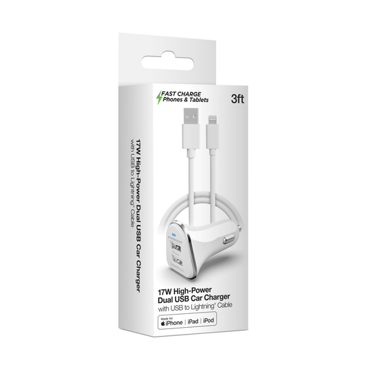 HyperGear Hi-Power Dual USB 3.4A Car Charger for iPhones iPads and AirPods - Renee Lane Company