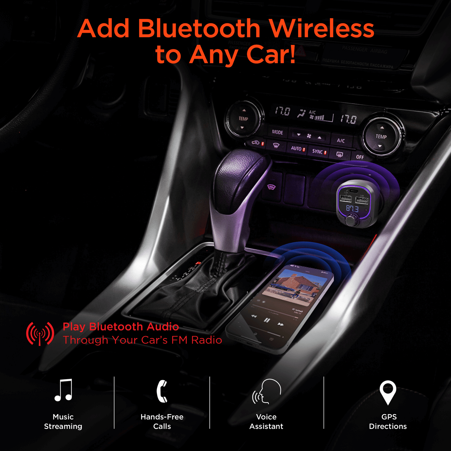 HyperGear IntelliCast Road FM Transmitter Car Charger - Renee Lane Company