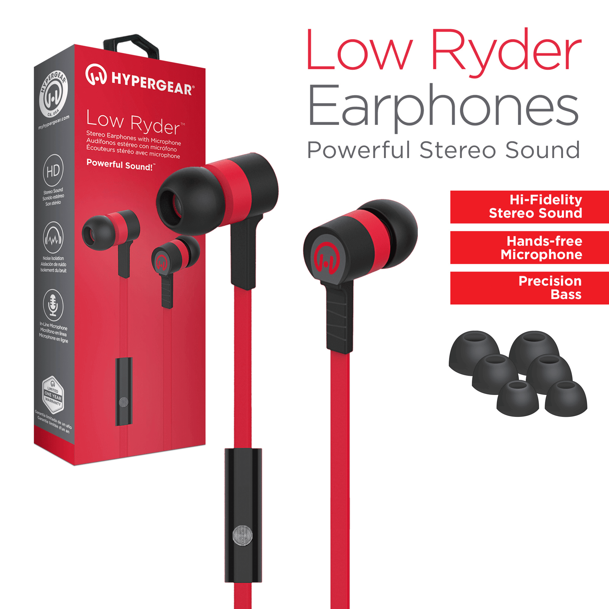 HyperGear Low Ryder Earphones w/Mic 3.5mm - Renee Lane Company