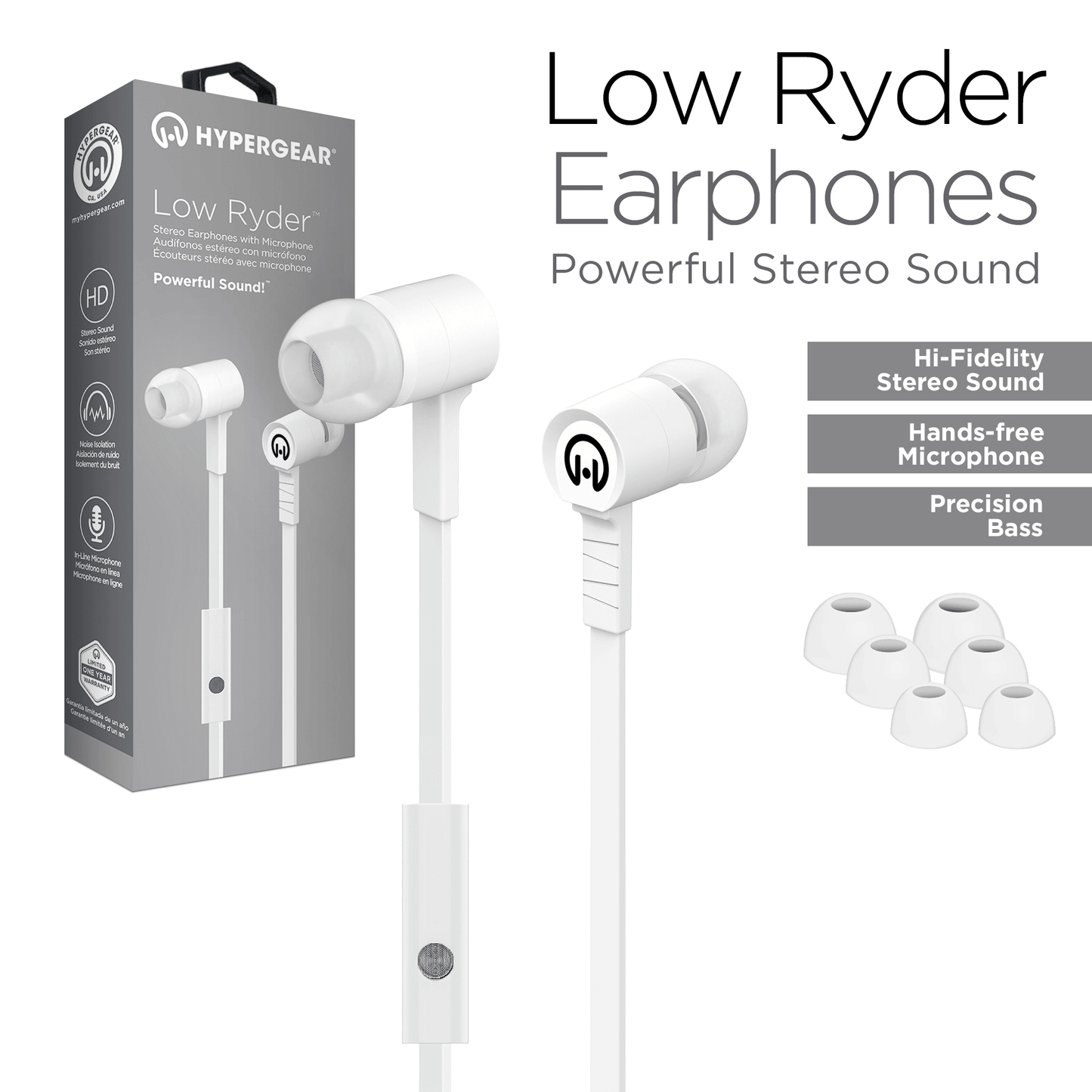 HyperGear Low Ryder Earphones w/Mic 3.5mm - Renee Lane Company
