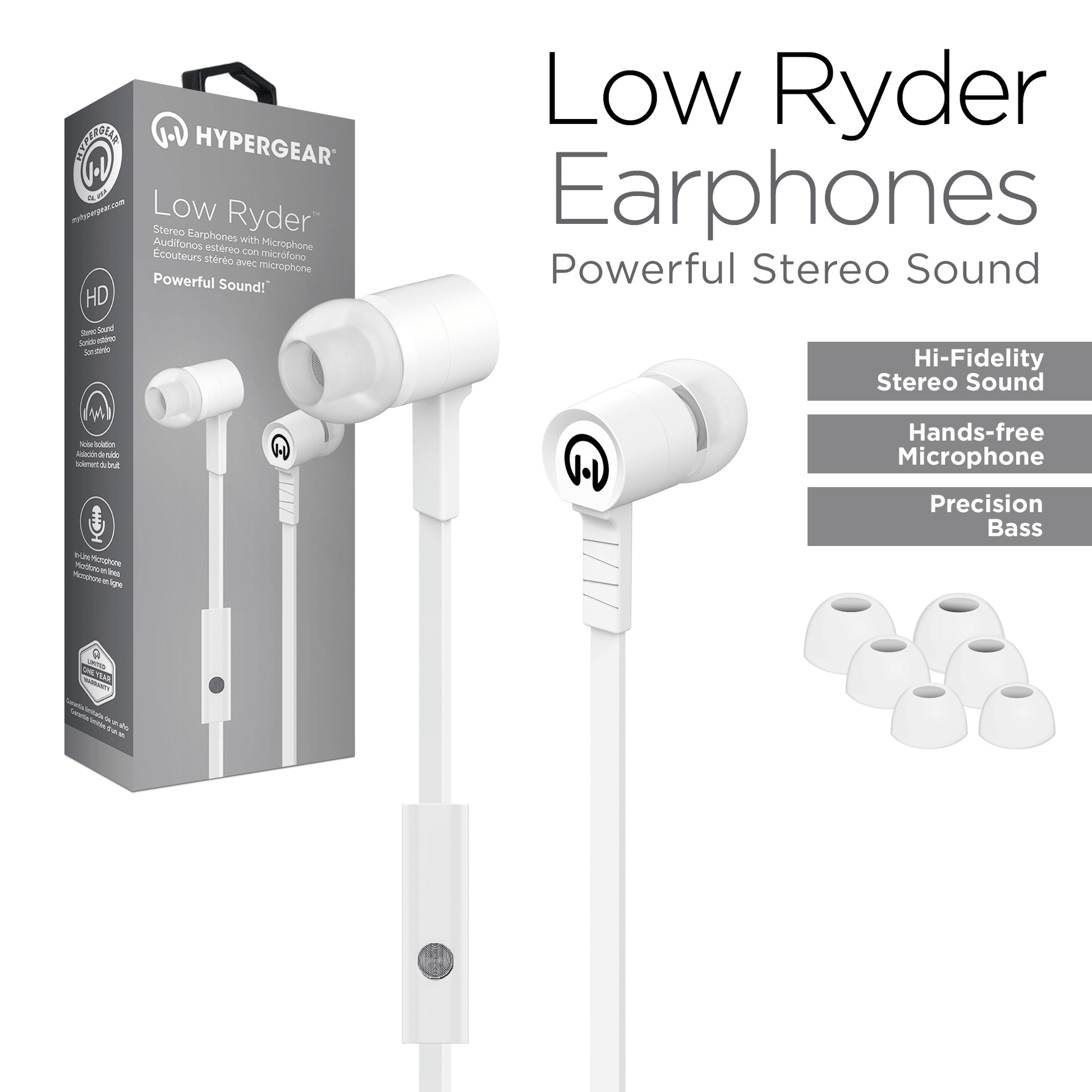 HyperGear Low Ryder Earphones w/Mic 3.5mm - Renee Lane Company