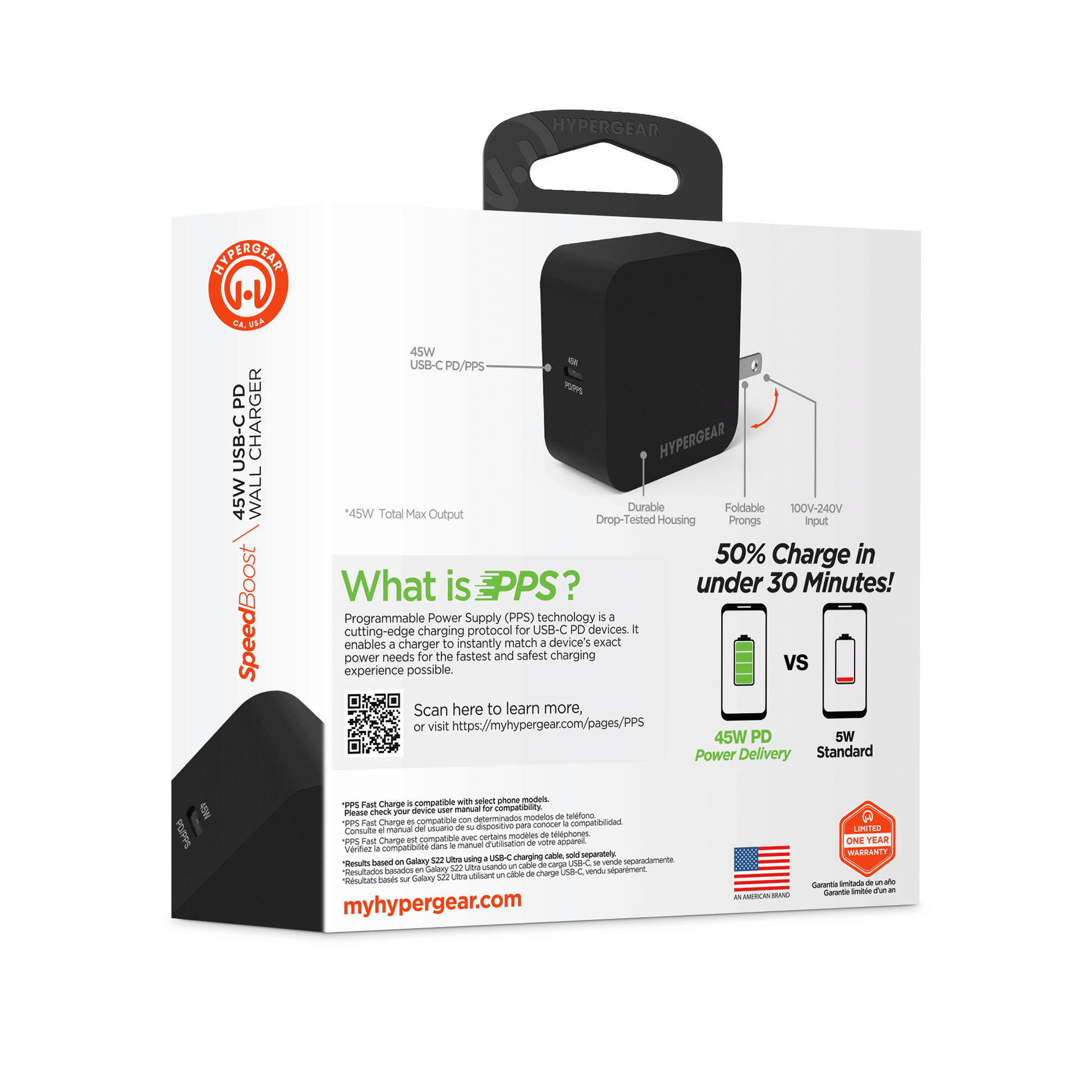 HyperGear PD45W USB-C Wall Charger - Renee Lane Company