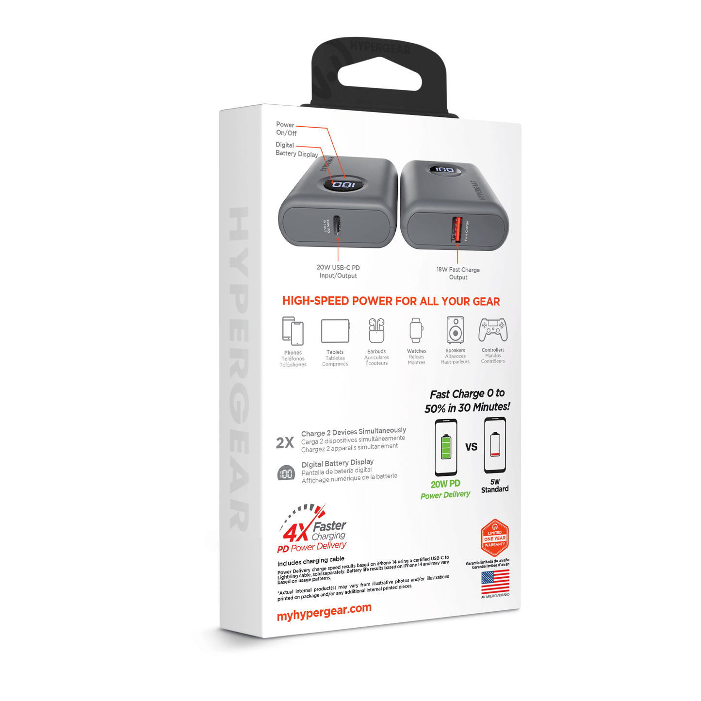 HyperGear PowerPack PRO 10000mAh 20W Power Bank - Renee Lane Company