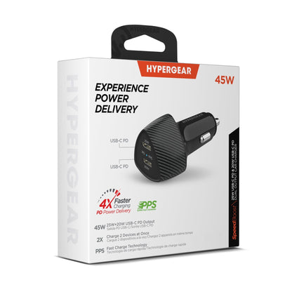 HyperGear SpeedBoost 45W PD Dual Output Car Charger - Renee Lane Company