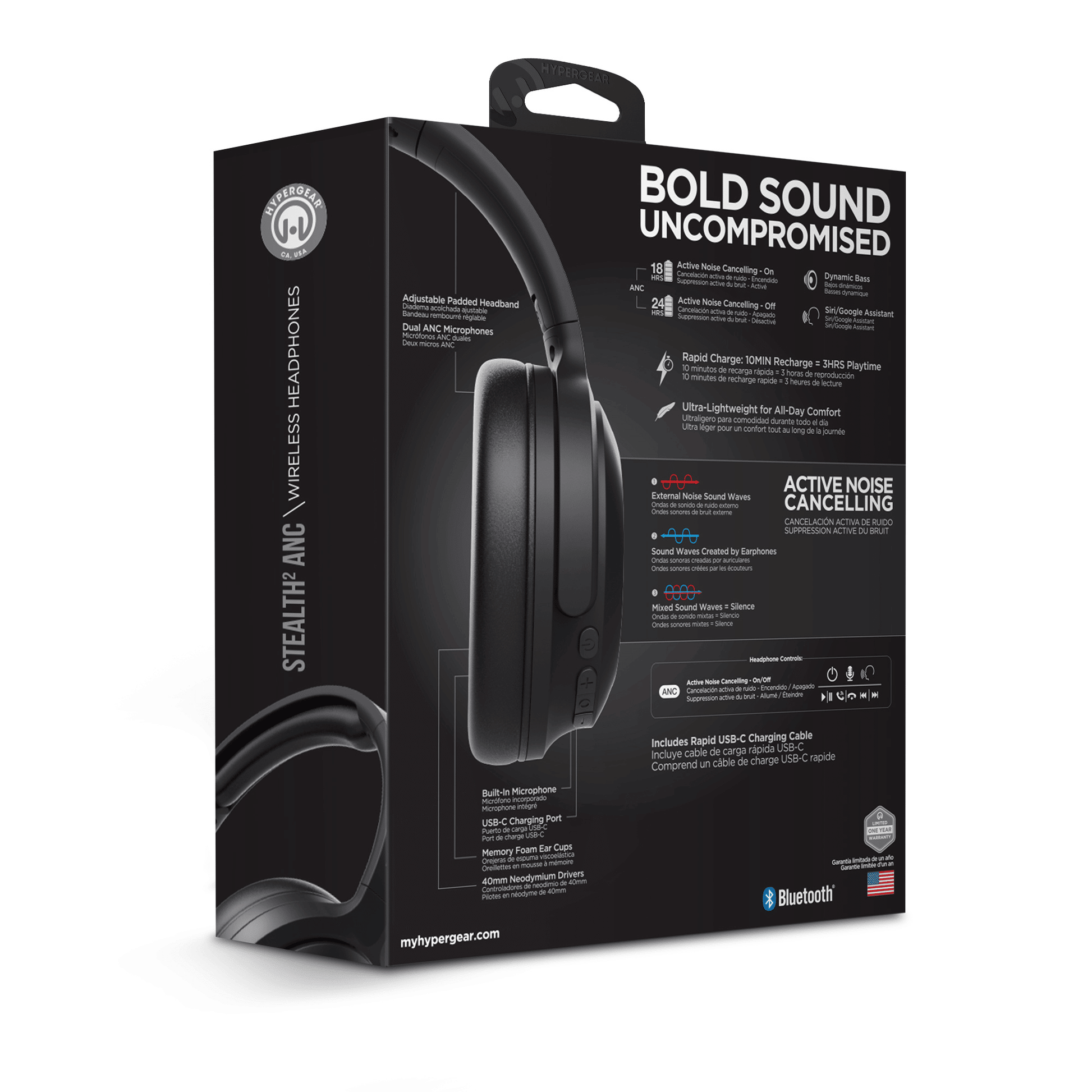 HyperGear Stealth2 ANC Wireless Headphones - Renee Lane Company