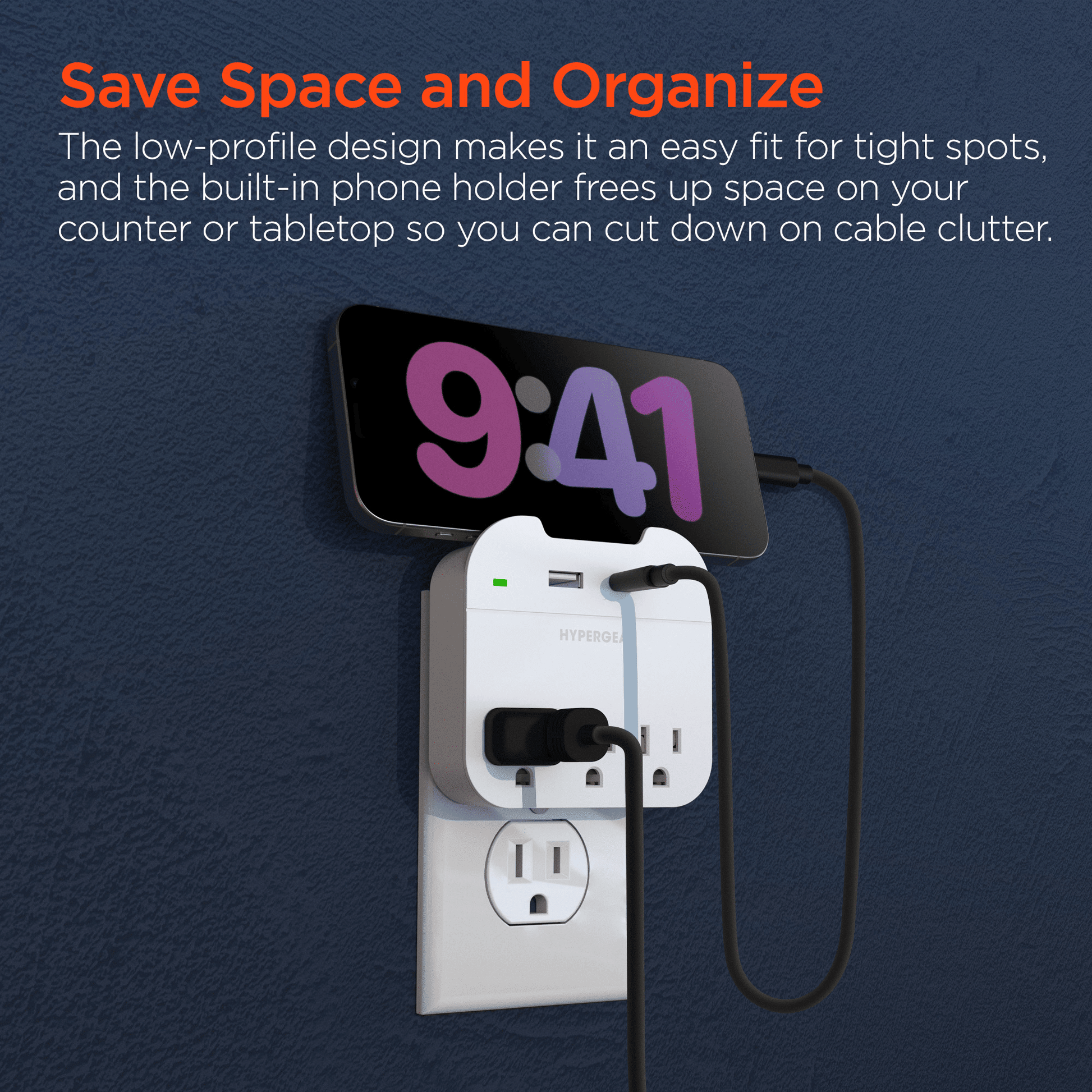 HyperGear Wall Adapter Power Strip 3 Outlets - Renee Lane Company