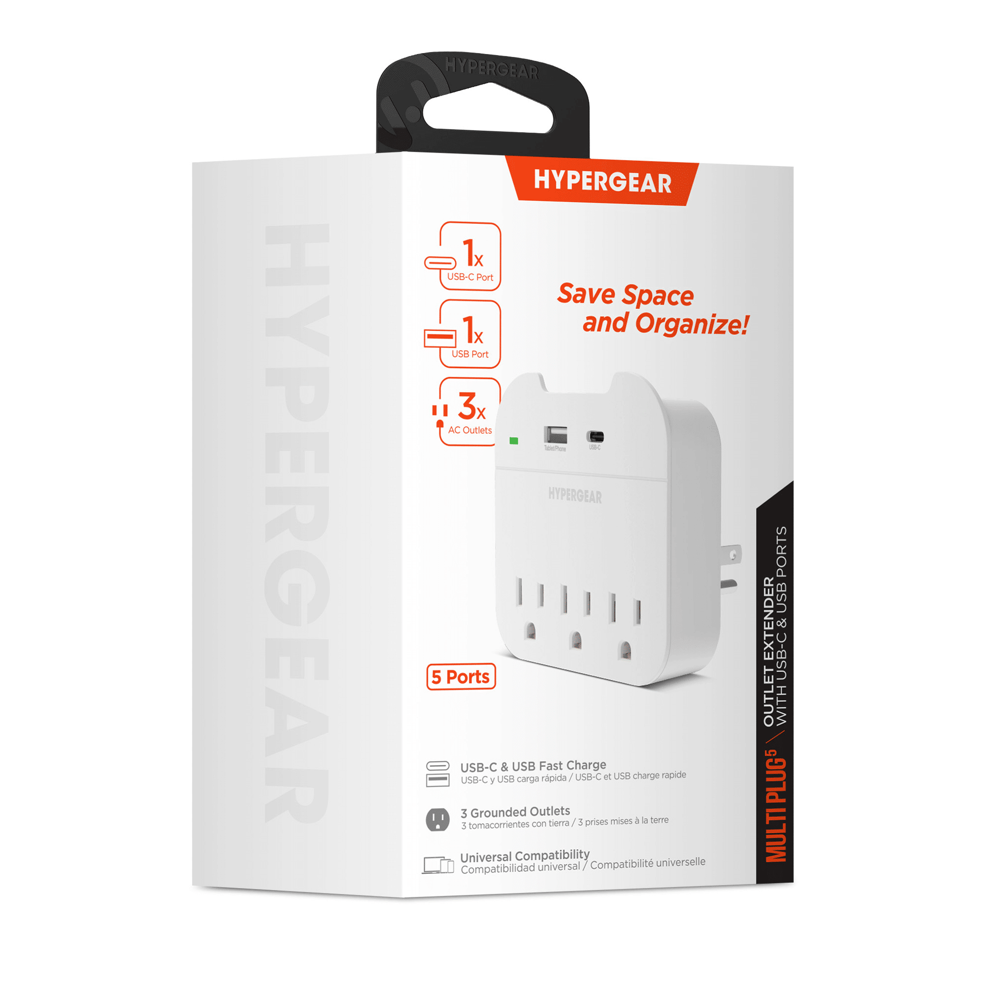 HyperGear Wall Adapter Power Strip 3 Outlets - Renee Lane Company