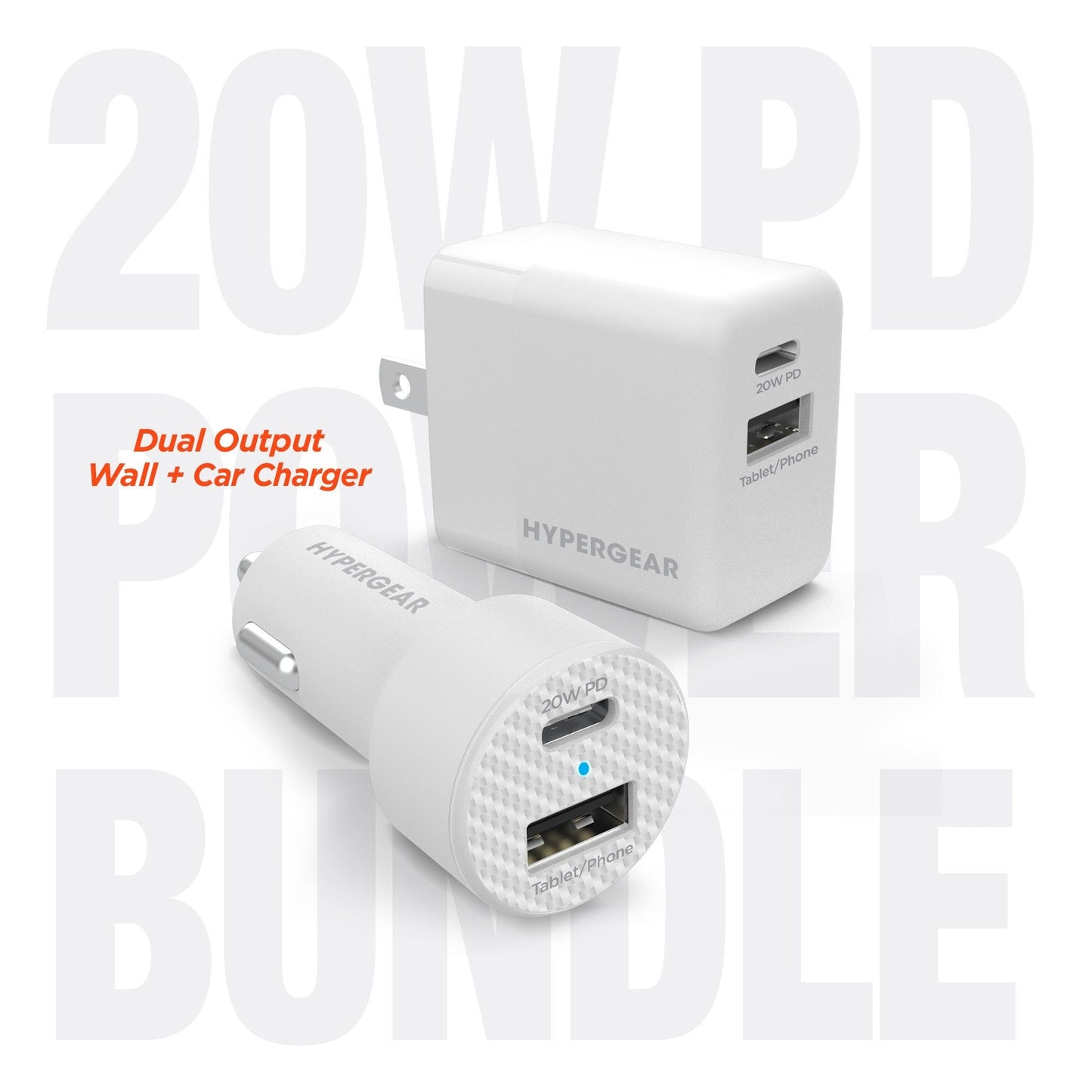 HyperGear Wall/Car Charger Bundle 20W USB-C PD + 12W - Renee Lane Company