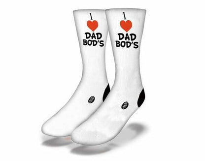 I HEART DAD BODS Funny Dad Bod Socks - Renee Lane Company