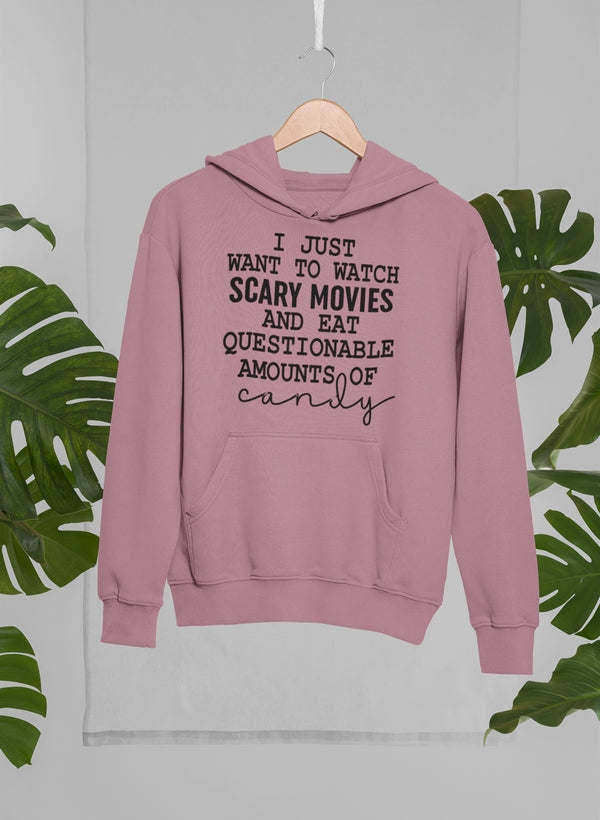I Just Want To Watch Scary Hoodie - Renee Lane Company