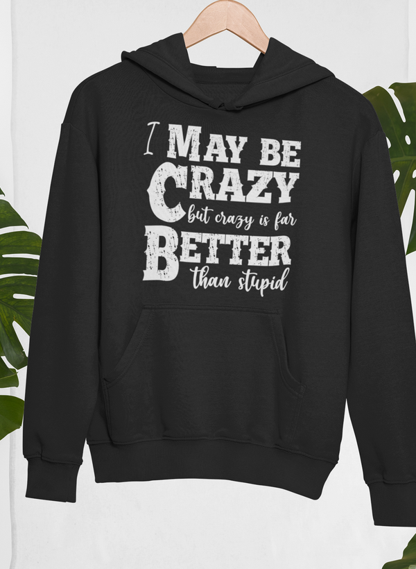 I May Be Crazy But Crazy Is Far Better Than Stupid Hoodie - Renee Lane Company