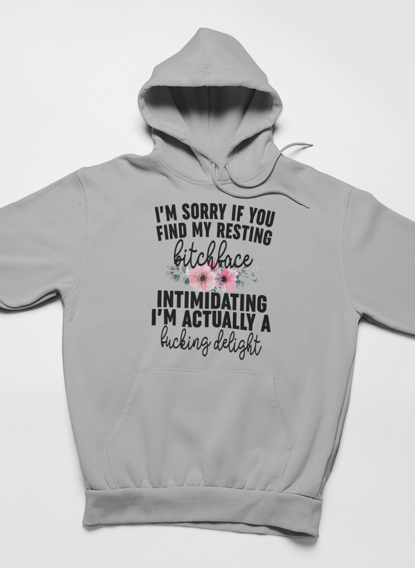 I'm Sorry If You Find My Resting Face Intimidating Hoodie - Renee Lane Company
