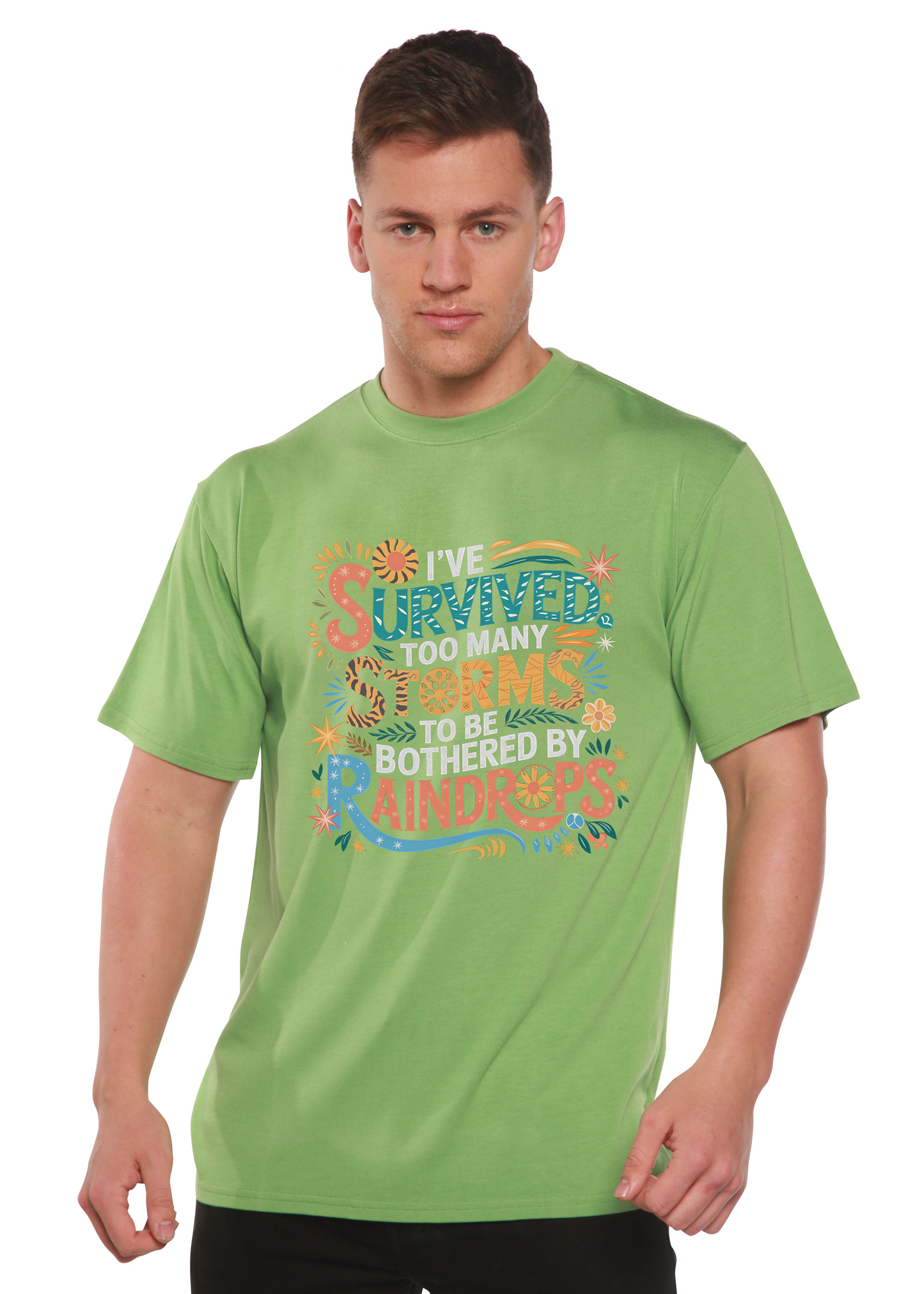 I've Survived Too Many Storms to Be Both Unisex Bamboo/Cotton Graphic T-Shirt - Renee Lane Company