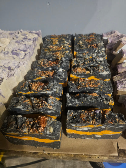 IRON SLAG: Heavy-Duty Industrial Grit Soap | Activated Charcoal & Dead Sea Mud - Renee Lane Company