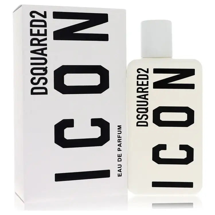 Women's perfume bottle and box set, white bottle with black IN logo and cap