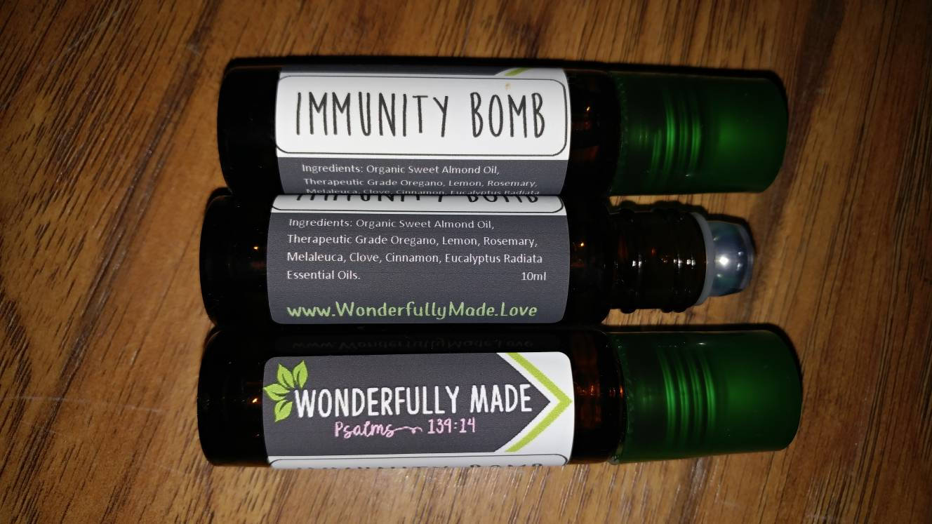 Immunity Bomb Roller / Roll on / Essential oils / Organic / Flu / Cold / Prevention / Recovery / Natural Immune System Boost / kids / adults - Renee Lane Company