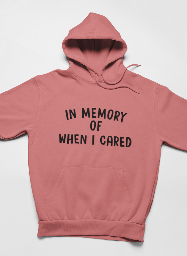 In Memory Of When I Cared Hoodie - Renee Lane Company