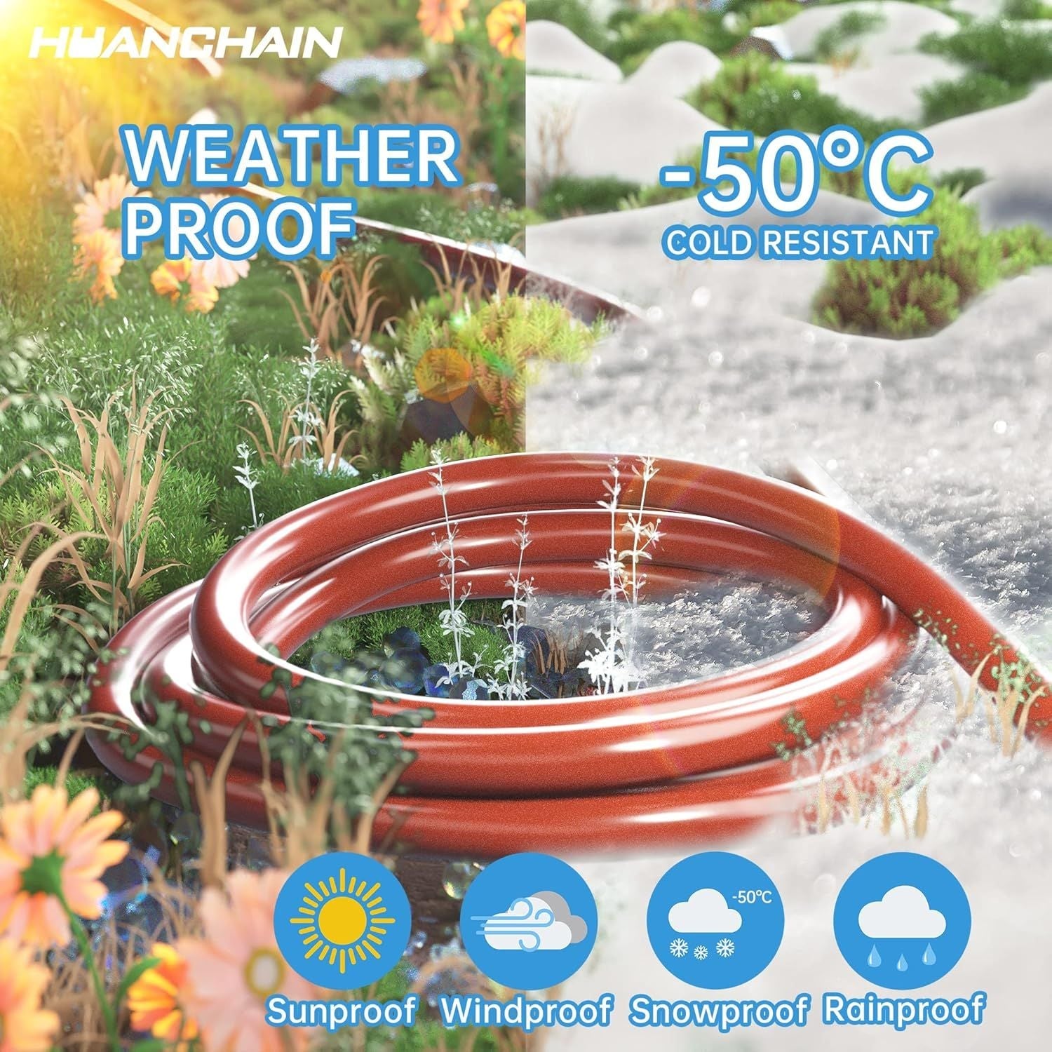 Indoor Outdoor Extension Cord 25 ft Waterproof, 16/3 Gauge Flexible Cold-Resistant Appliance Extension Cord Outside, 13A 1625W 16AWG SJTW, 3 Prong Electric Cable Orange, ETL - Renee Lane Company