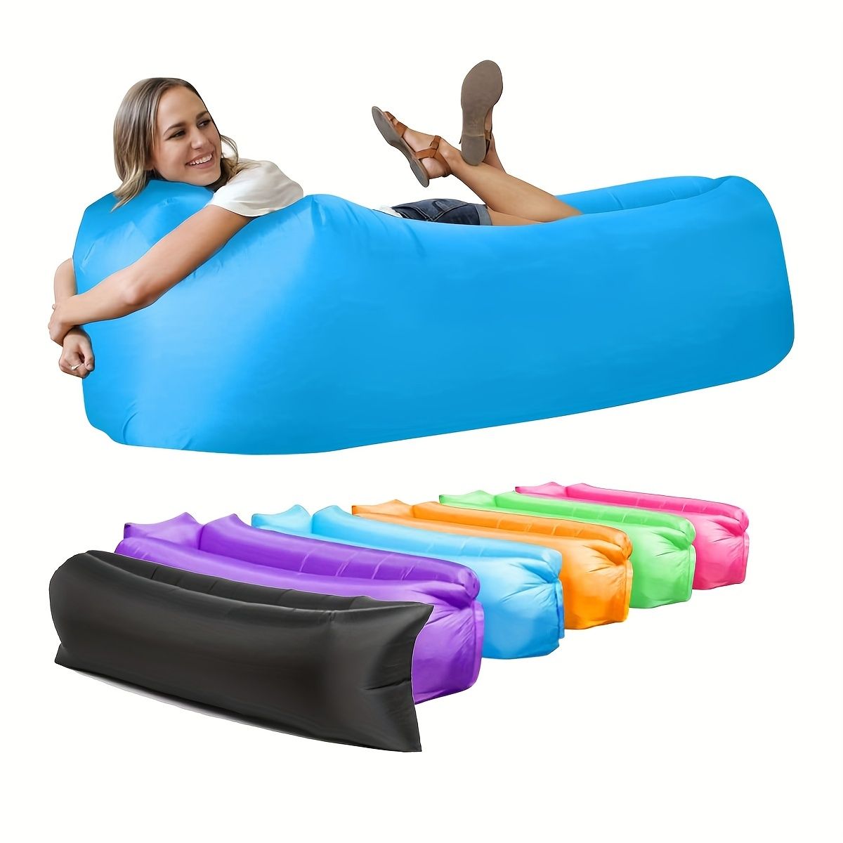 Inflatable Lounger, Portable,Waterproof For Backyard Lakeside Beach Traveling Camping Picnics & Music Festivals Camping, Lazy Inflatable Sofa - Renee Lane Company