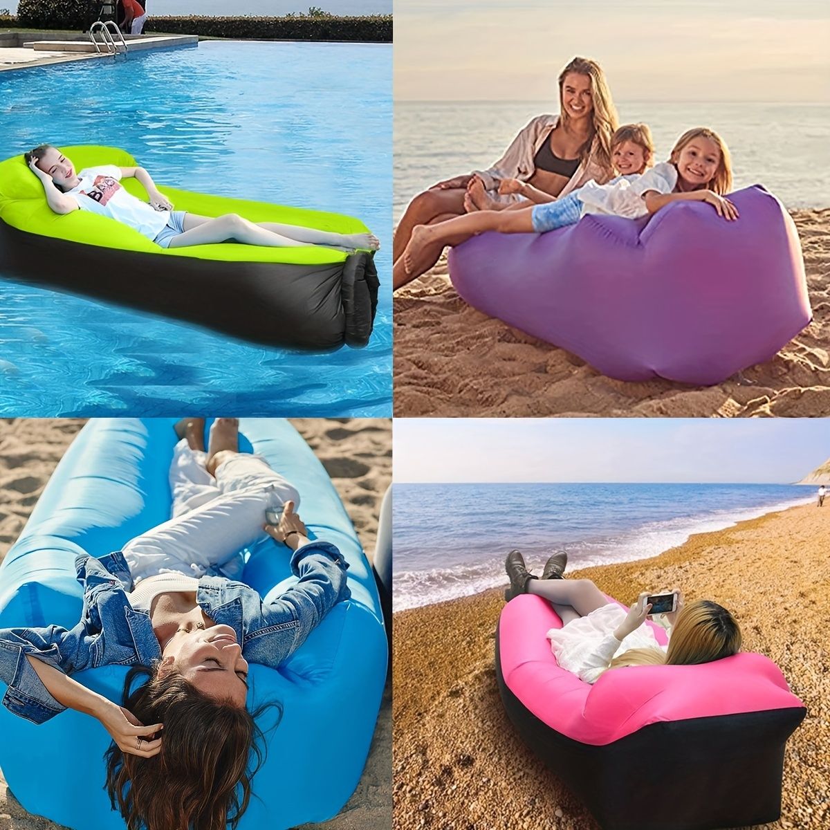 Inflatable Lounger, Portable,Waterproof For Backyard Lakeside Beach Traveling Camping Picnics & Music Festivals Camping, Lazy Inflatable Sofa - Renee Lane Company