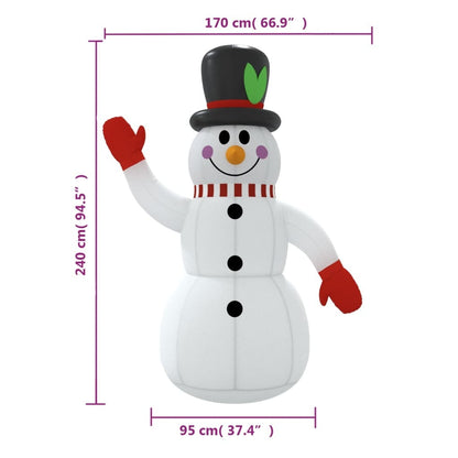 Inflatable Snowman with LEDs 8 ft - Renee Lane Company