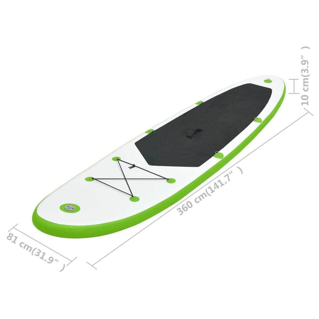 Inflatable Stand Up Paddle Board Set Green and White - Renee Lane Company