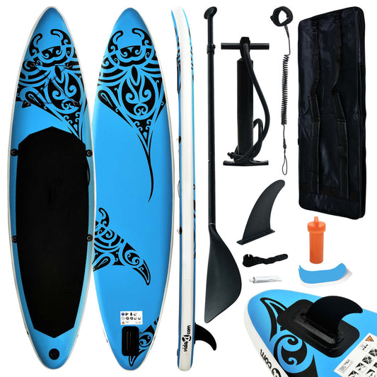 Inflatable Stand Up Paddleboard Set 126"x29.9"x5.9" Blue - Renee Lane Company