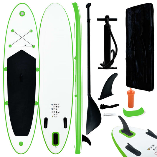 Inflatable Stand Up Paddleboard Set Green and White - Renee Lane Company