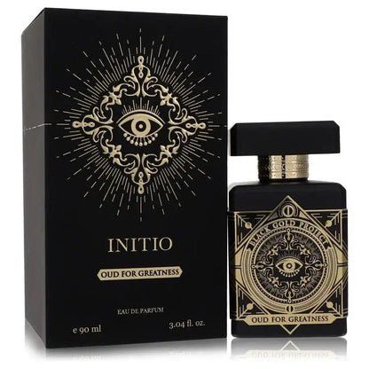 Eau de parfum box and bottle, 90 ml, black with gold eye crest on label