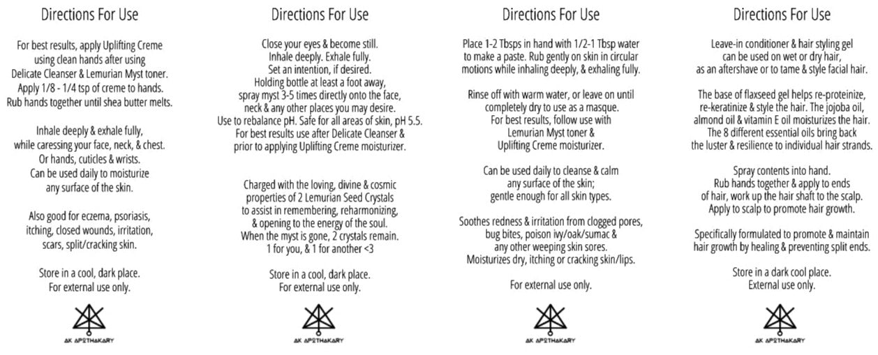 Mane Positive Package directions for use pages with multiple text sections
