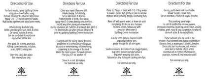 Usage directions pages for spa set items with step-by-step instructions and icons