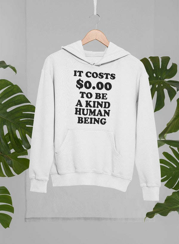 It Costs $0.00 To Be A Kind Human Being Hoodie - Renee Lane Company