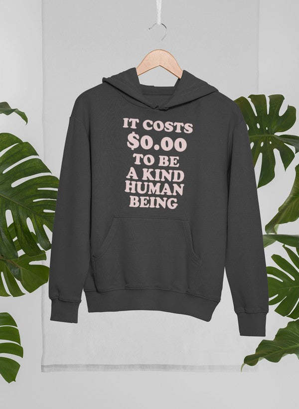 It Costs $0.00 To Be A Kind Human Being Hoodie - Renee Lane Company