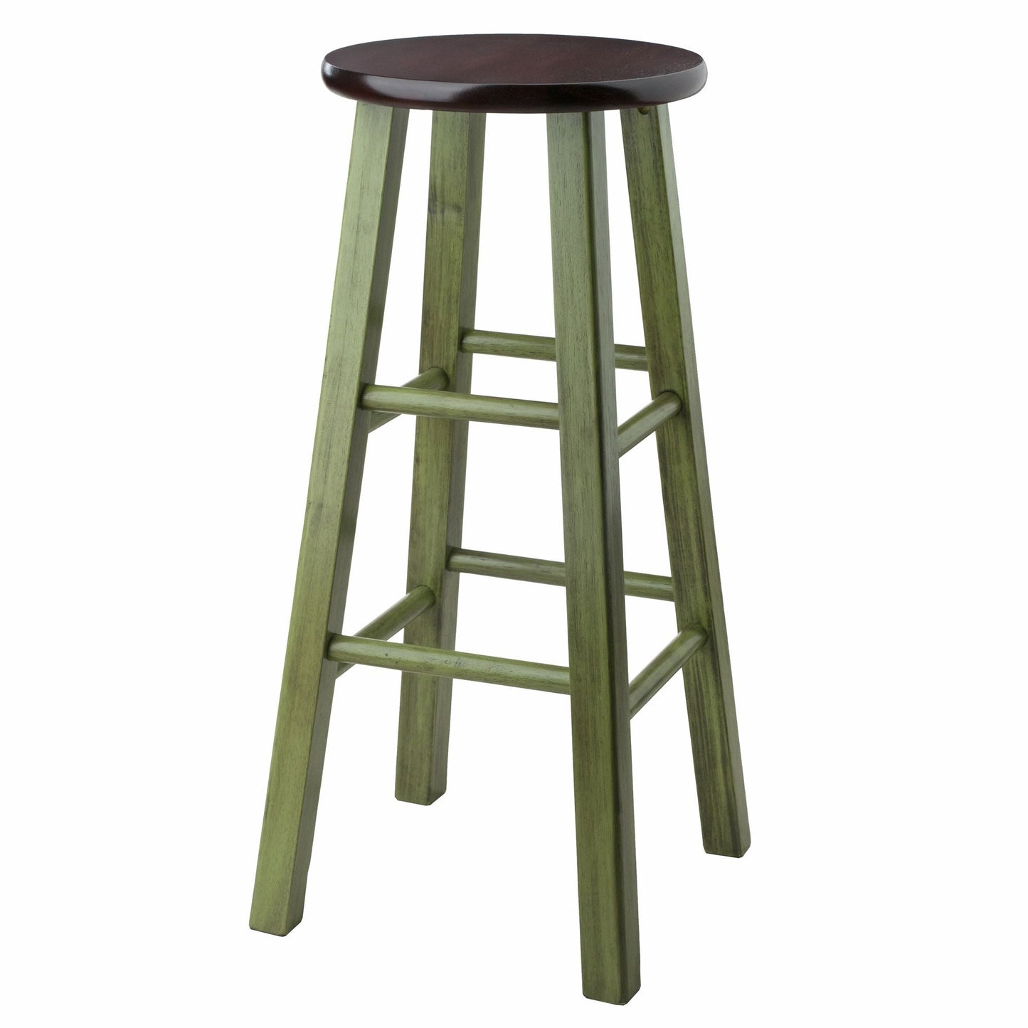 Ivy 29" Bar Stool Walnut/Green - Renee Lane Company