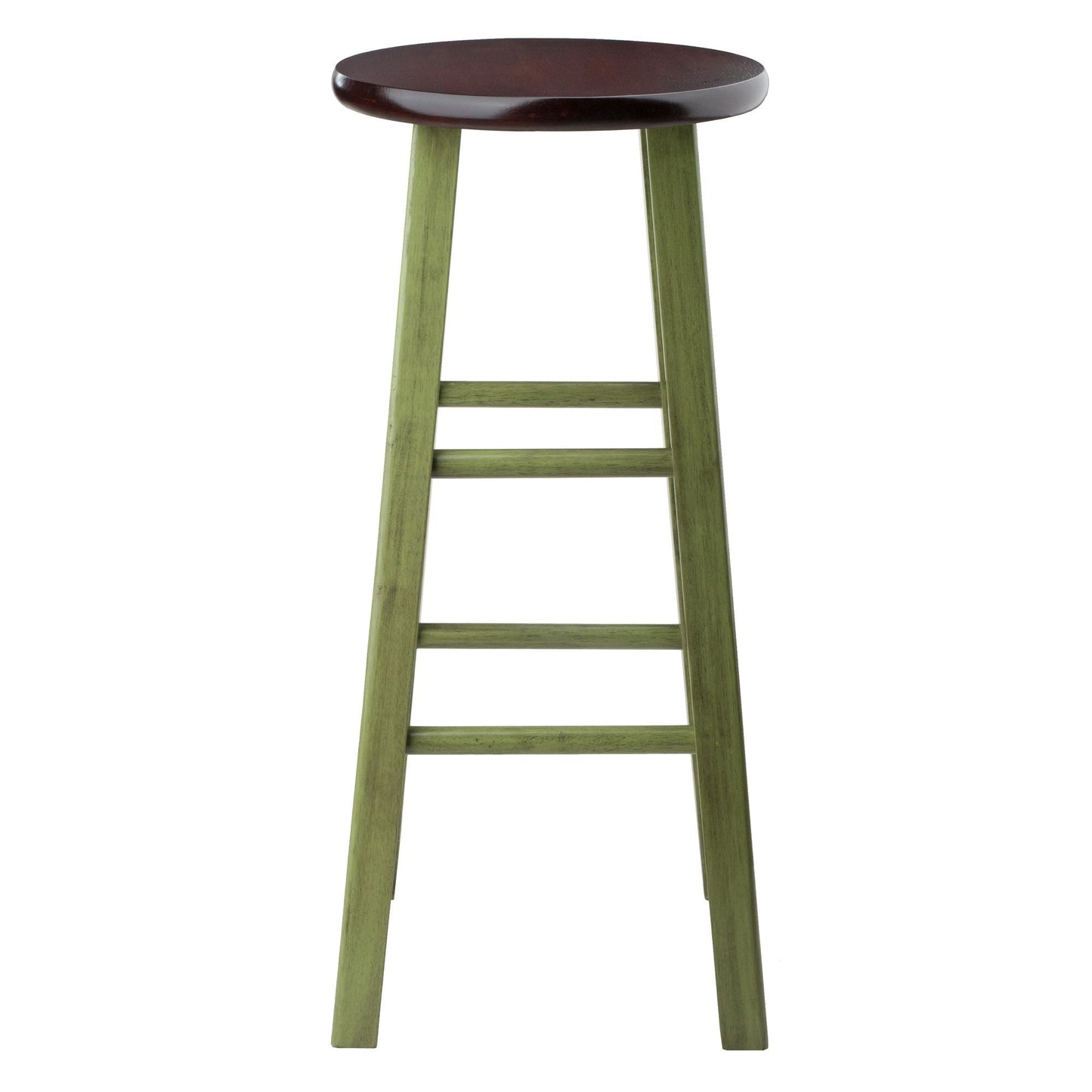Ivy 29" Bar Stool Walnut/Green - Renee Lane Company