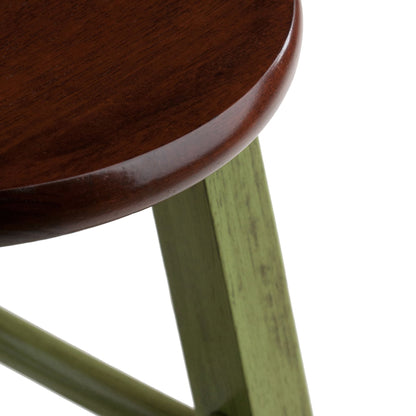 Ivy 29" Bar Stool Walnut/Green - Renee Lane Company