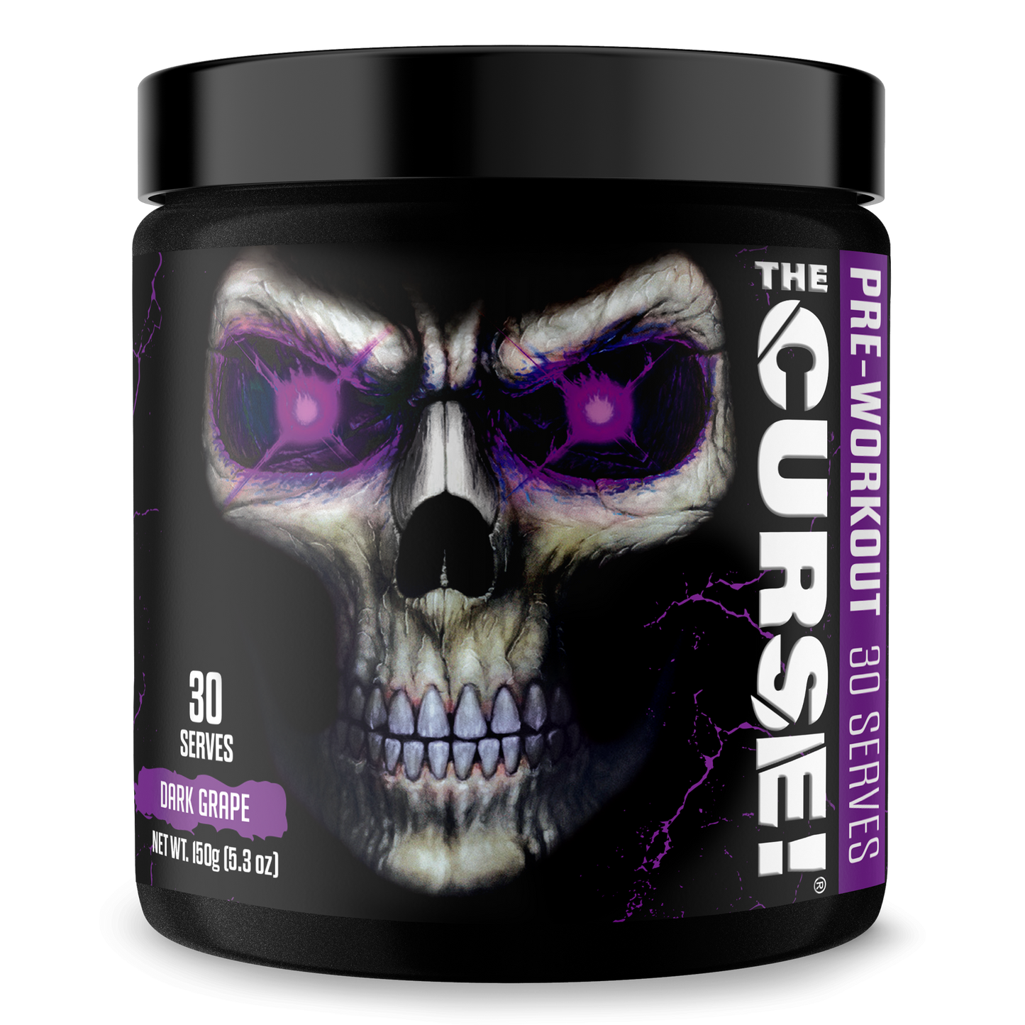 Pre-workout supplement tub, Dark Grape flavor, 30 servings
