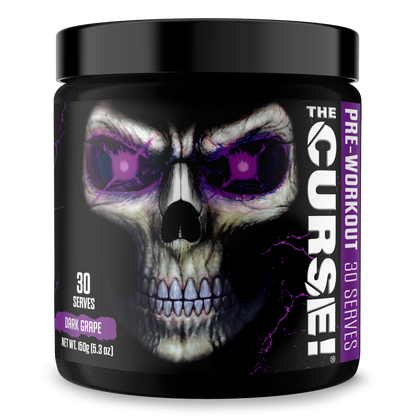 Pre-workout supplement tub, Dark Grape flavor, 30 servings