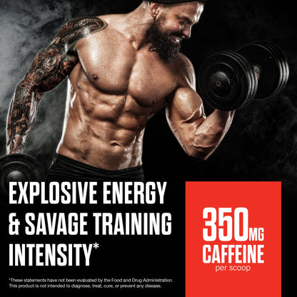 Explosive energy training intensity promotional graphic with skull theme