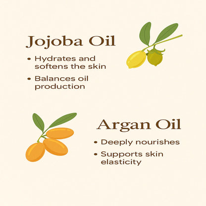 Castor Blend oil blend ingredients card showing two oils with hydration benefit bullets