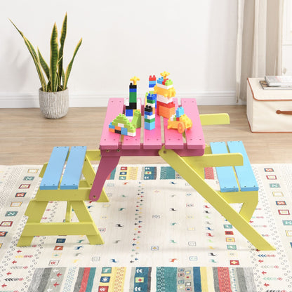 KID'S MULTI-FUNCTIONAL ARM CHAIR,TABLE+ 2 BENCHES (All-in-one) - Renee Lane Company