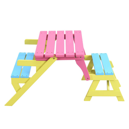 KID'S MULTI-FUNCTIONAL ARM CHAIR,TABLE+ 2 BENCHES (All-in-one) - Renee Lane Company