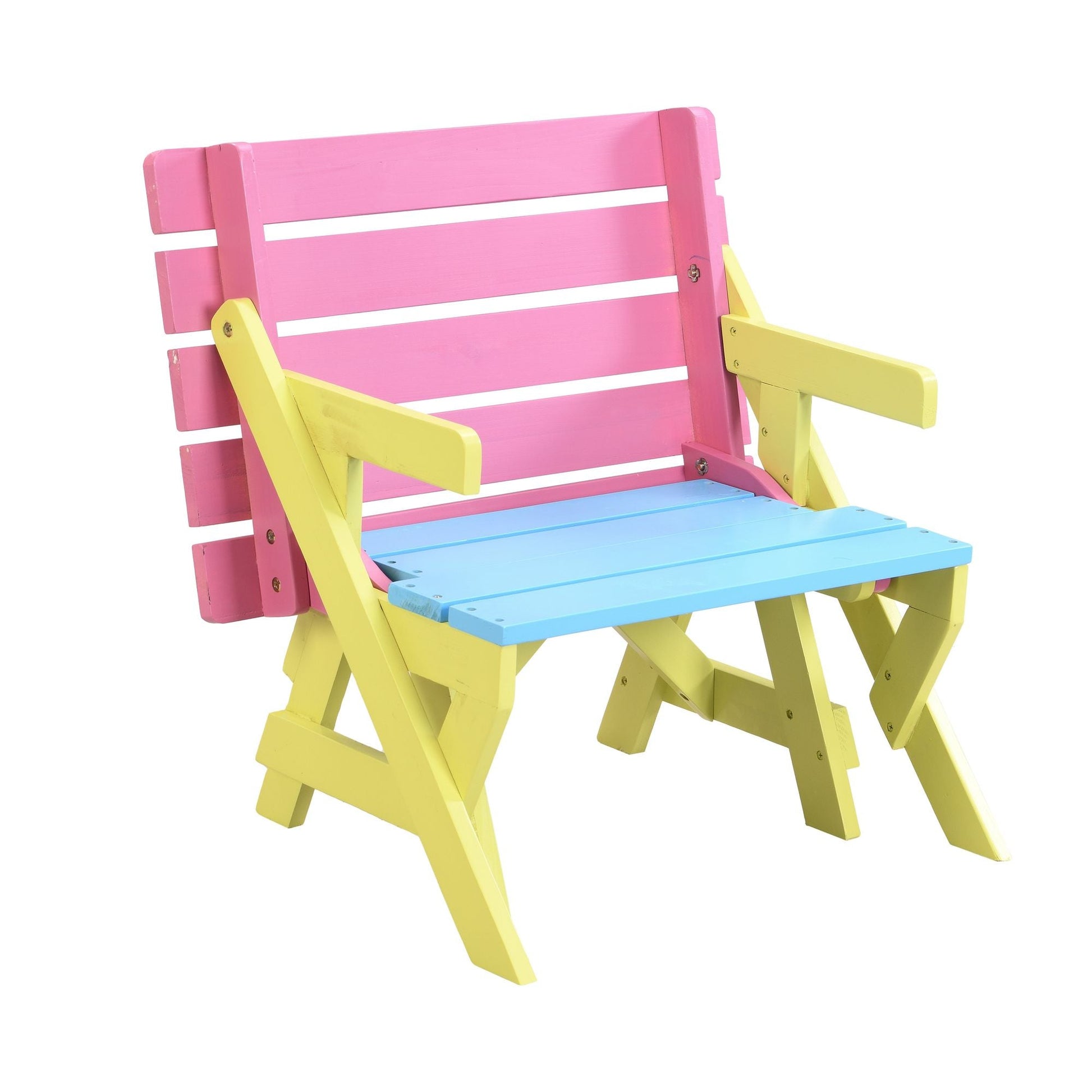 KID'S MULTI-FUNCTIONAL ARM CHAIR,TABLE+ 2 BENCHES (All-in-one) - Renee Lane Company