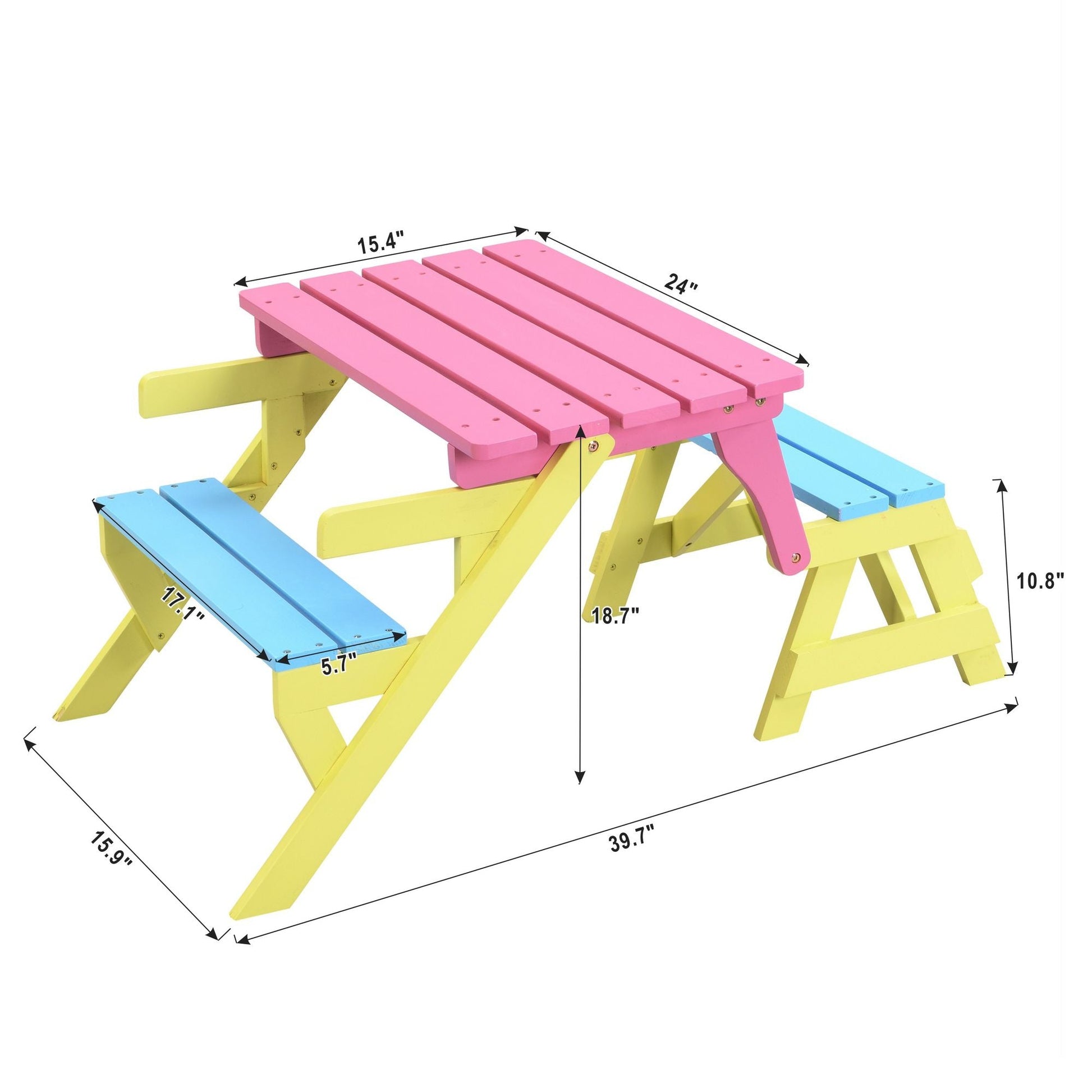 KID'S MULTI-FUNCTIONAL ARM CHAIR,TABLE+ 2 BENCHES (All-in-one) - Renee Lane Company
