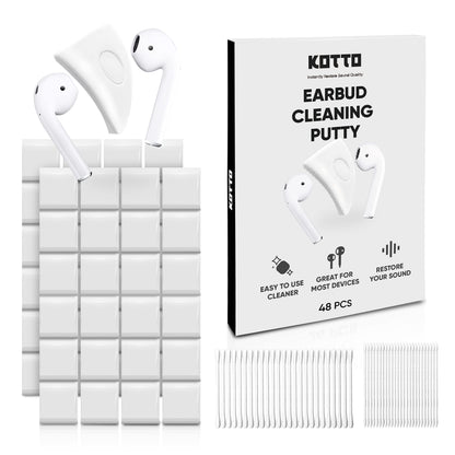 KOTTO 48 PCS Earbud Cleaner Kit Earbuds Cleaning Putty AirPod Cleaner Kit Easily Remove Ear Wax and Dirt from Headphone/Earbud/AirPods/Charging Cases/Laptop/Phone/Earphones/Camera (48 PCS) - Renee Lane Company