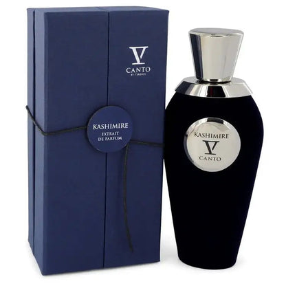 Unisex perfume bottle with navy presentation box and silver cap