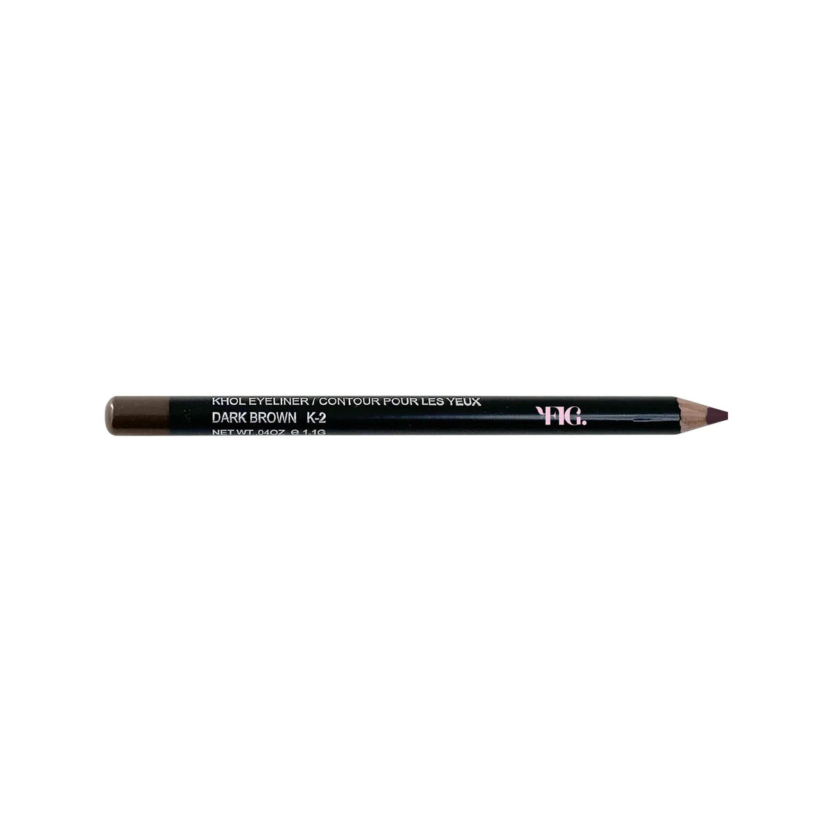 Khol dark brown eyeliner pencil with angled tip and cap