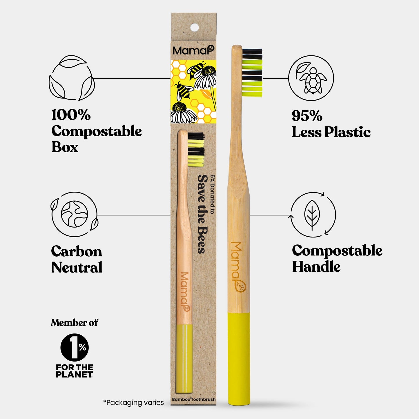 Kids Bamboo Toothbrush Save The Bees - Renee Lane Company