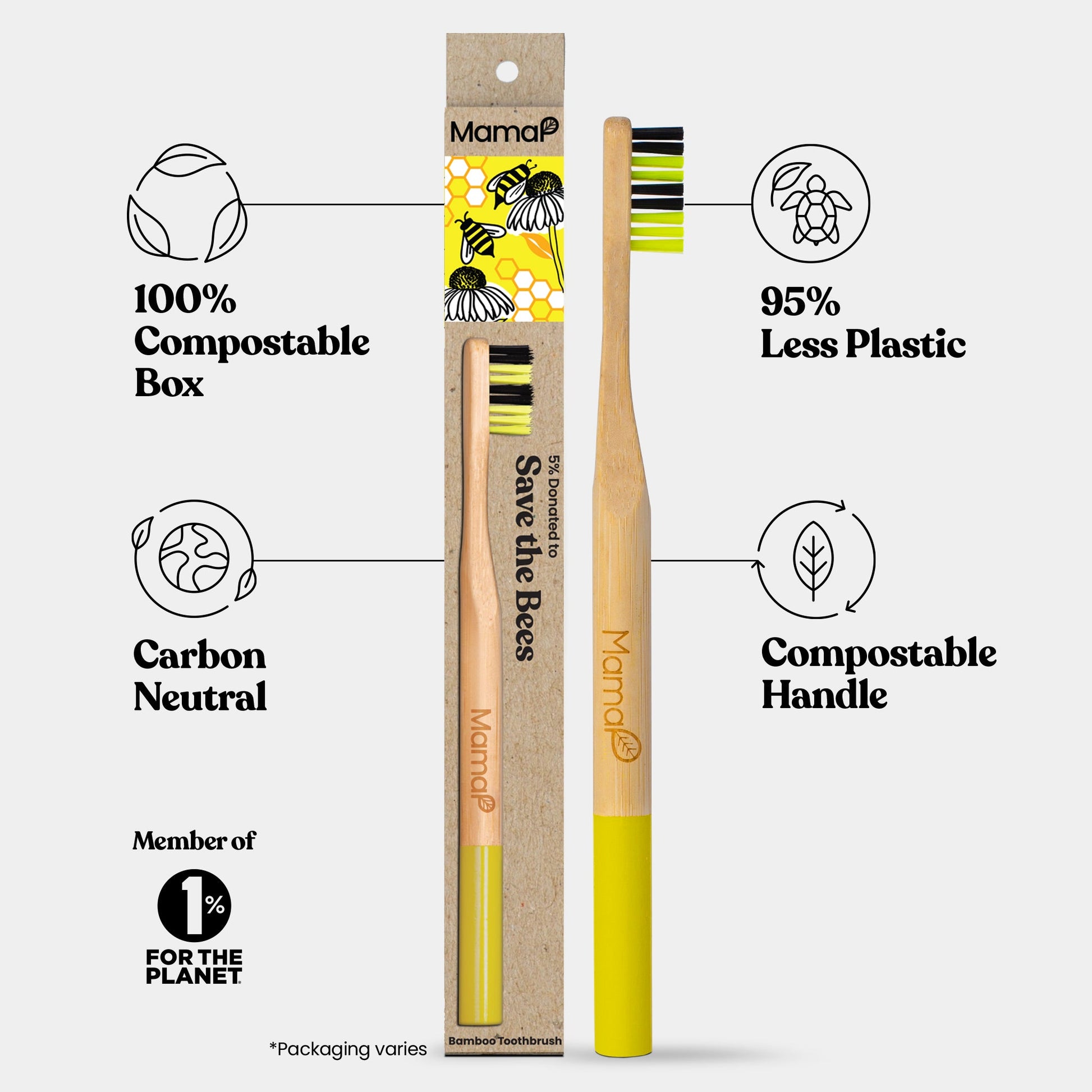 Kids Bamboo Toothbrush Save The Bees - Renee Lane Company