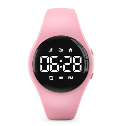 Kids Led Digital Pedometer Watch Steps Counter Waterproof Wristwatch Vibrating Alarm Clock Stopwatch Great Gift for Kids Children Teens Girls Boys (Pink) - Renee Lane Company